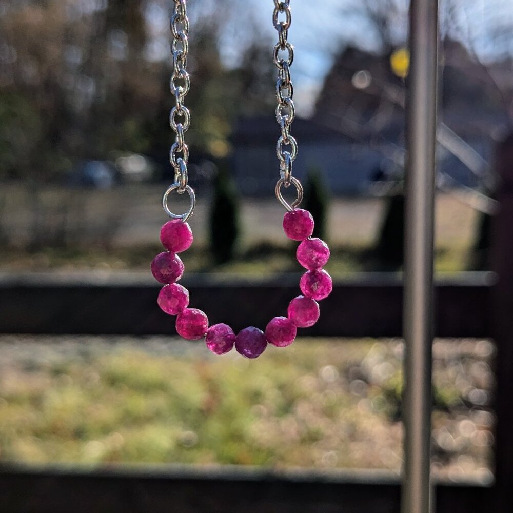 Genuine Red Ruby Gemstone Necklace - image 4